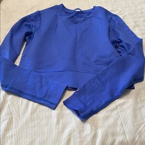 DSG Royal Blue Ribbed Crop Top